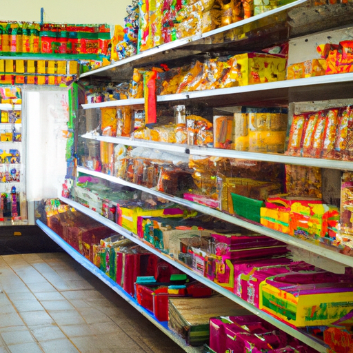 Bright and welcoming interior of Hello2India, a South Asian grocery store in Herndon, VA, with neatly stocked aisles.